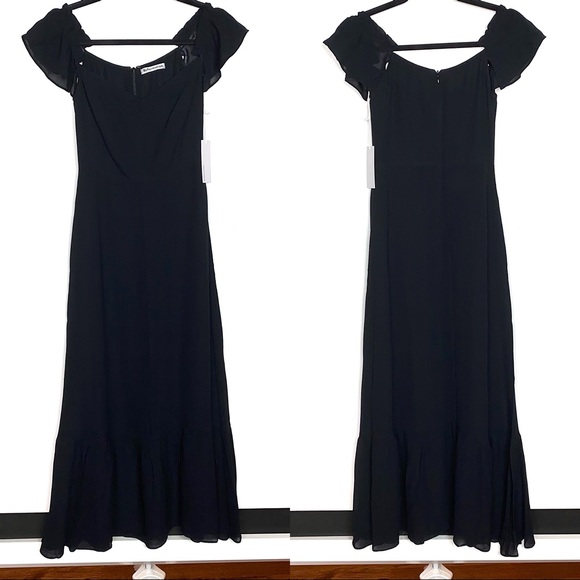 Reformation Black Butterfly Midi Dress - Picture 2 of 8